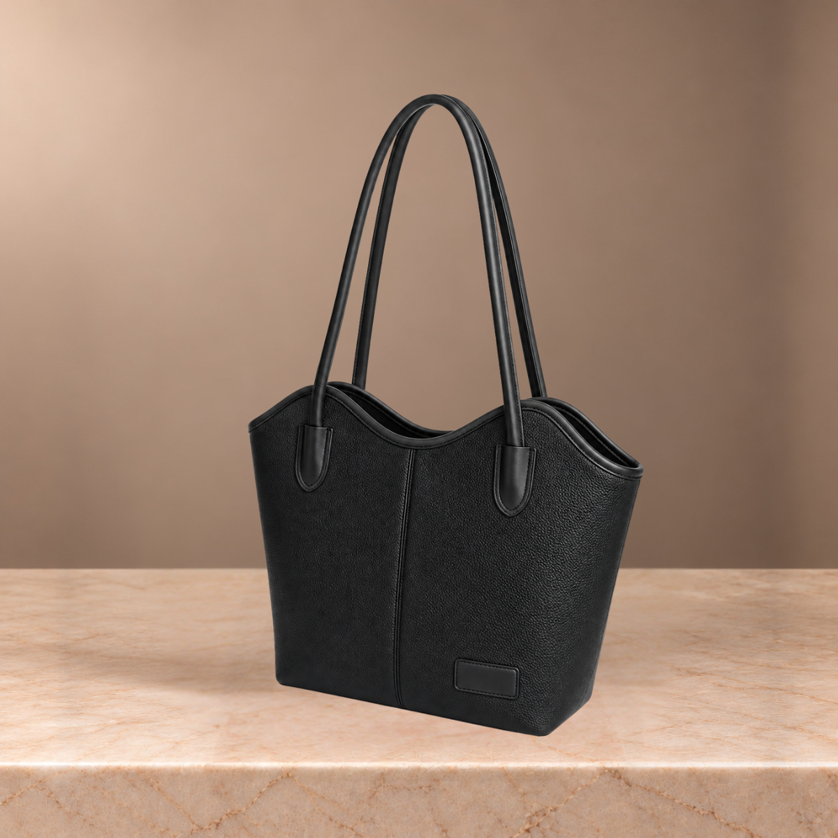 Textured Leather Shoulder Bag - ALLN-CB-009